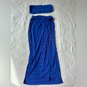 Skirt and tube top set Blue XS